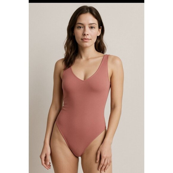 Free People Tops - Intimately by Free People Women's Wind Blush V Neck Thong Bodysuit Size XS NWT